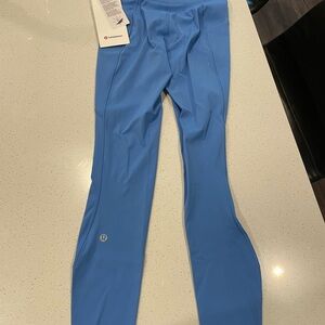 Lululemon Fast and Free 25” Pool Blue Leggings